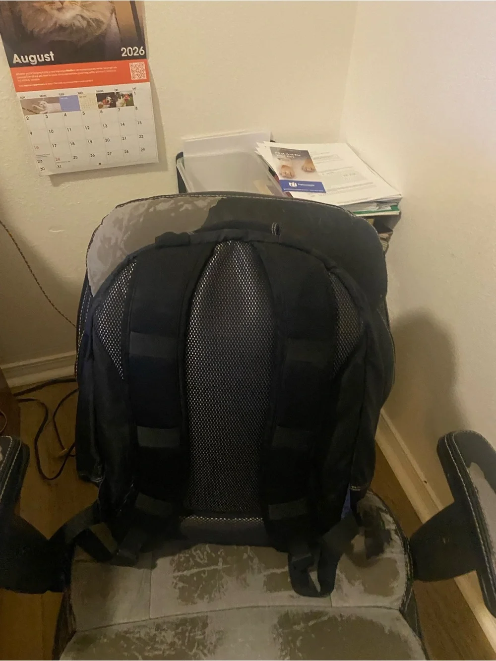 Dell Blue and Black Laptop Backpack with Multiple Compartments